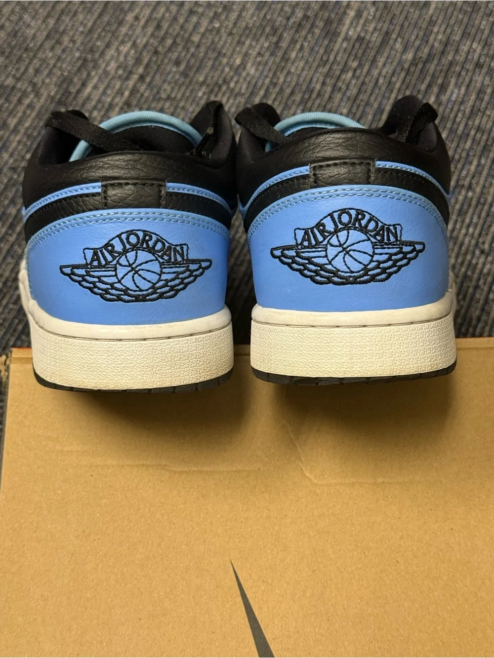 Jordan 1 Low University Blue Black Sneakers - Light Blue/Black